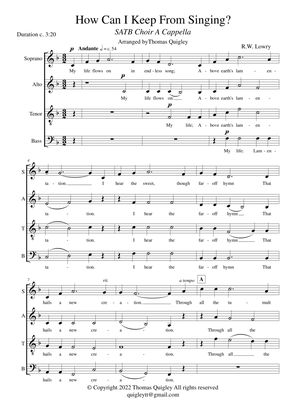 How Can I Keep from Singing? (SATB a cappella)