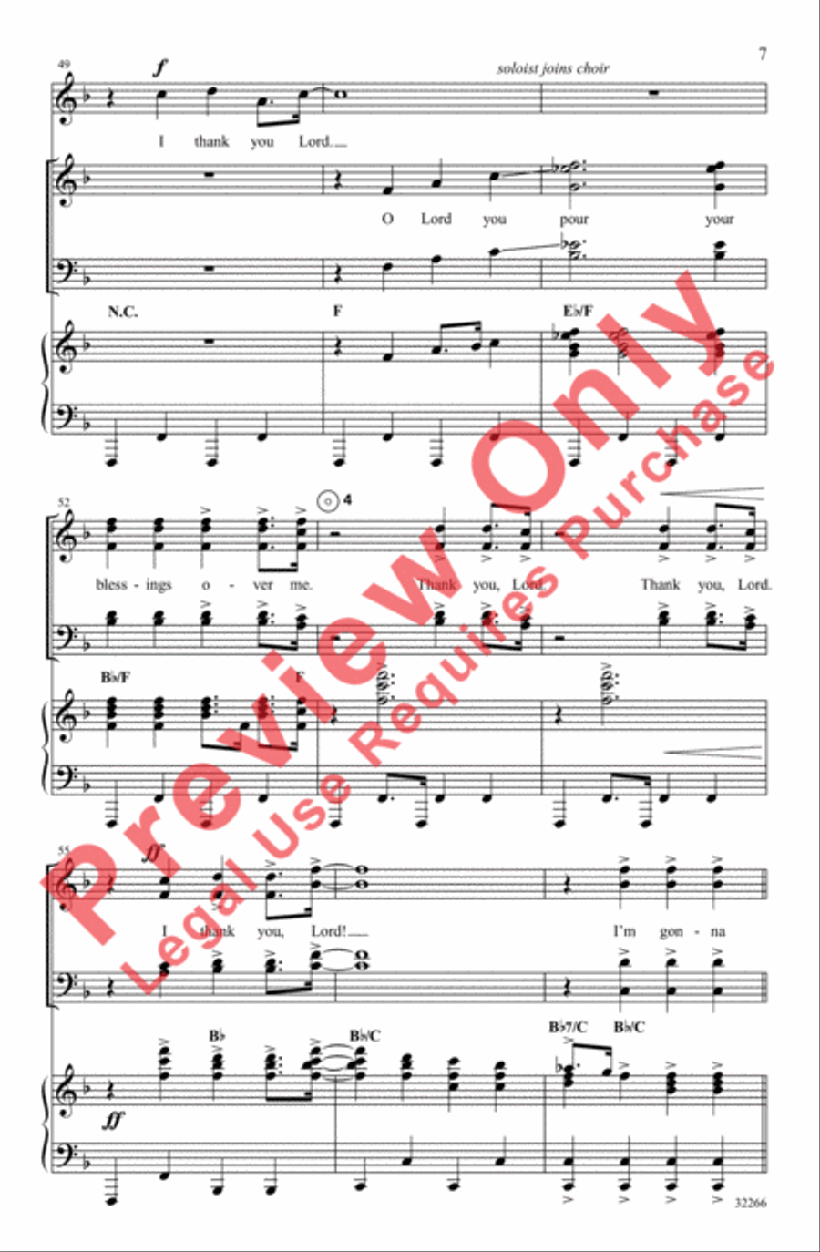 Blessings Over Me 4-Part scores gallery preview page 7