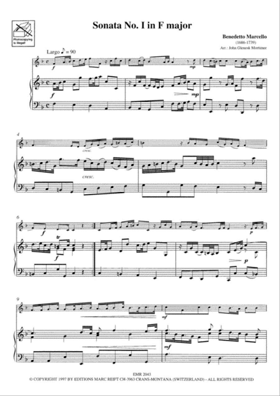 Sonata No. 1 in F Major Flute Solo scores gallery preview page 3
