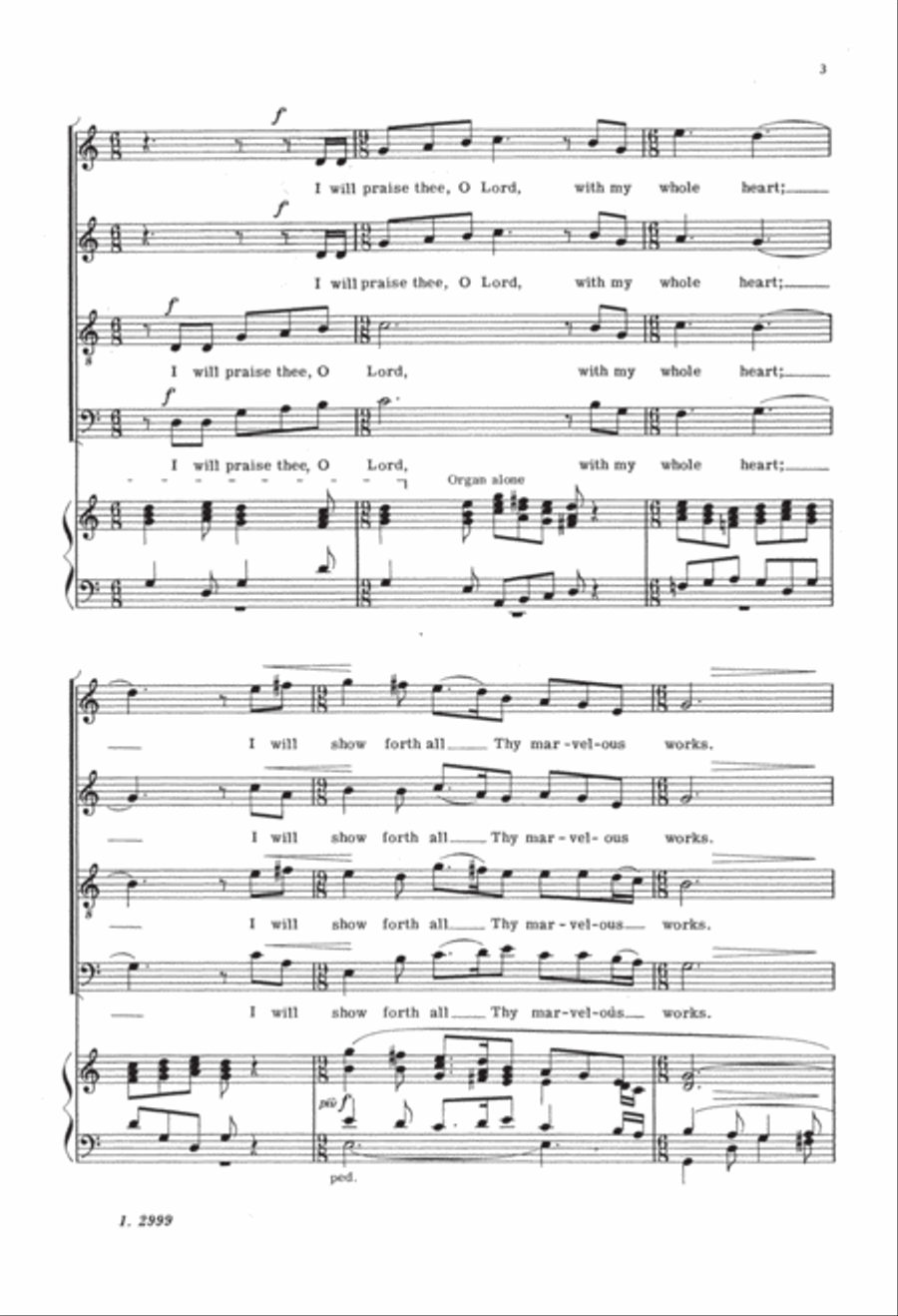 I Will Praise Thee, O Lord 4-Part scores gallery preview page 2