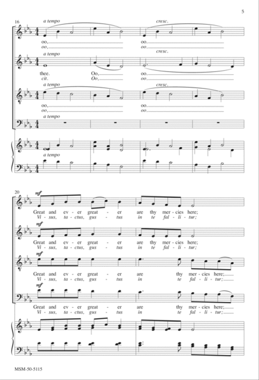 O Savior, Blessed Savior (Adoro te devote) 4-Part scores gallery preview page 5
