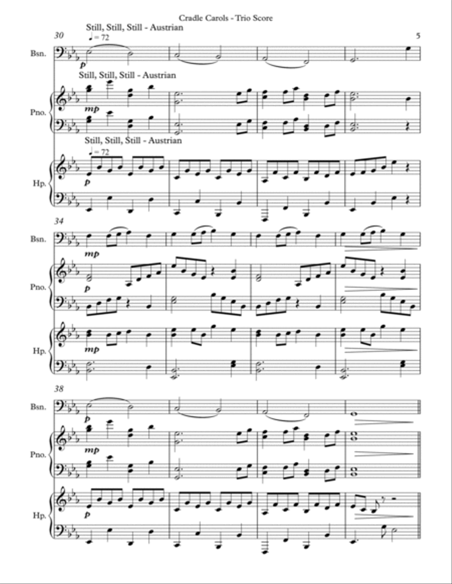 Cradle Carols, Trio for Bassoon, Pedal Harp and Piano image number null