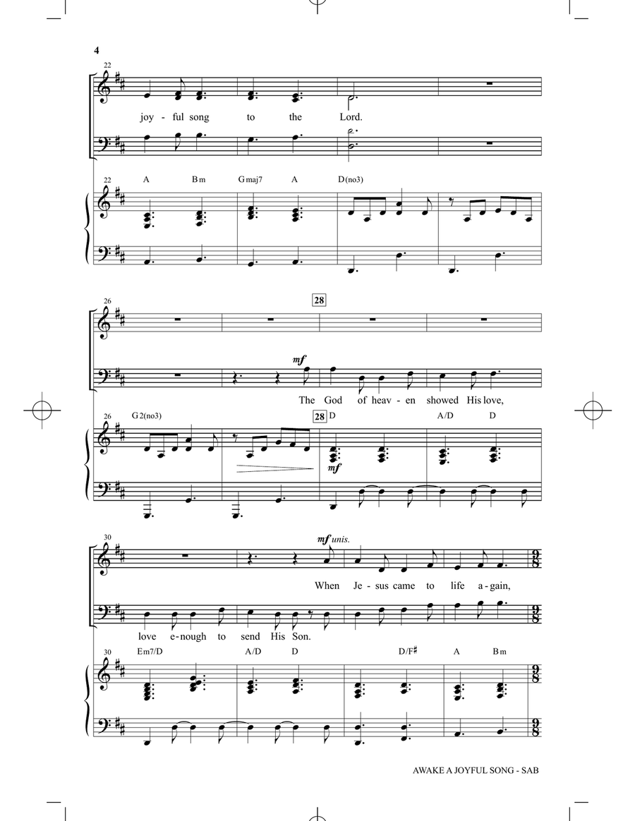 Awake A Joyful Song 3-Part scores gallery preview page 3