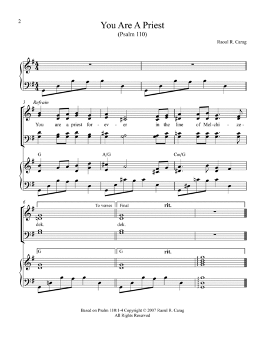 You Are A Priest (Psalm 110) 4-Part scores gallery preview page 2