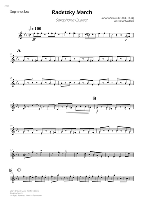 Radetzky March - Sax Quartet (Individual Parts)