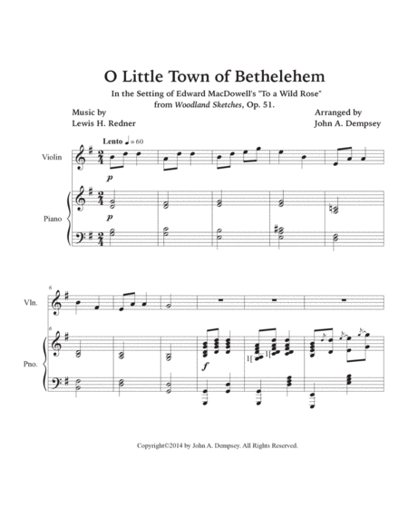 O Little Town of Bethlehem (Violin and Piano) image number null