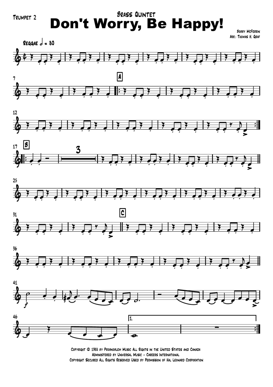 Don't Worry, Be Happy Brass Ensemble scores gallery preview page 6