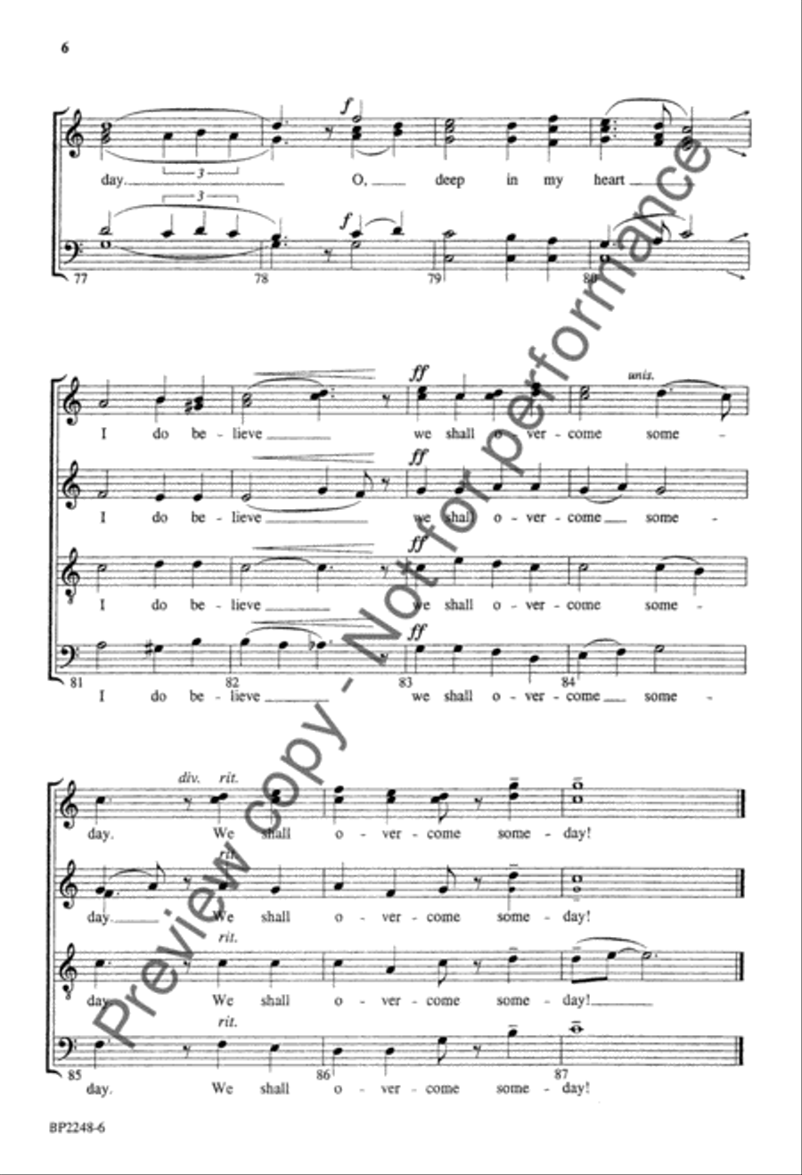 We Shall Overcome (SATB) 4-Part scores gallery preview page 7