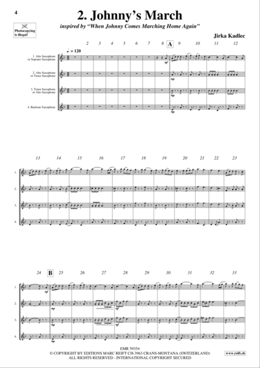 Saxophone Quartet Collection Volume 8 Saxophone Quartet scores gallery preview page 4