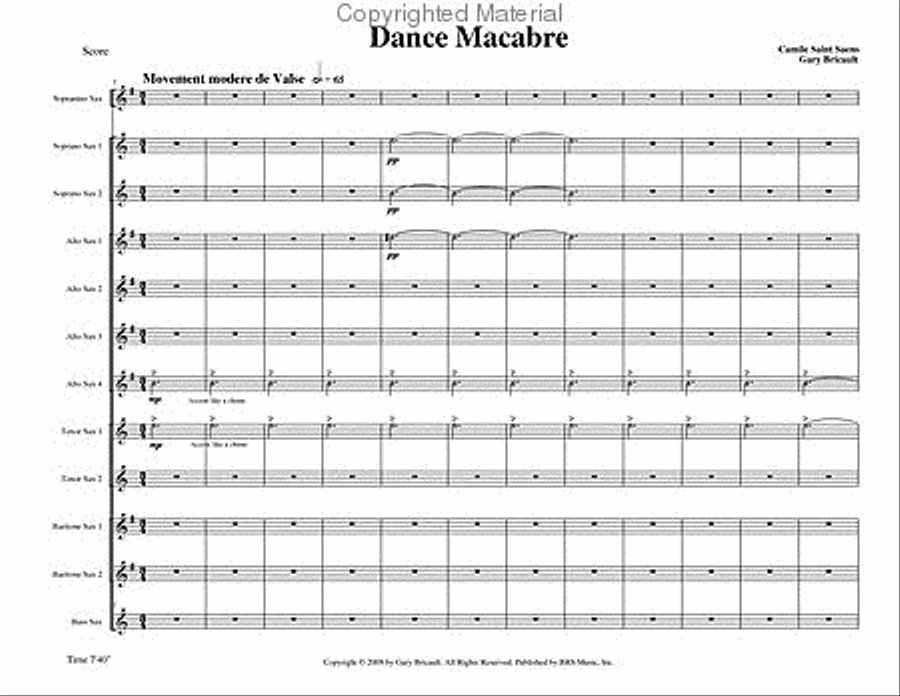 Danse Macabre Danse Macabre Bass Saxophone scores gallery preview page 2