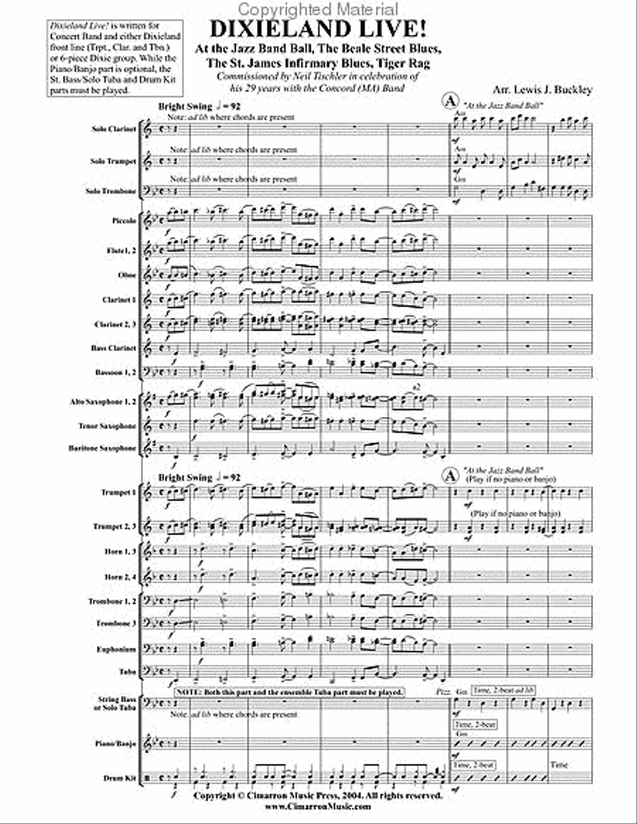 Dixieland Live! Concert Band scores gallery preview page 2