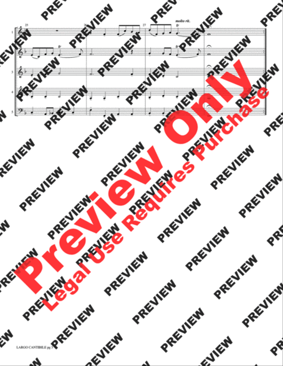 Largo Cantabile (from Flute Sonata #1) Woodwind Ensemble scores gallery preview page 5