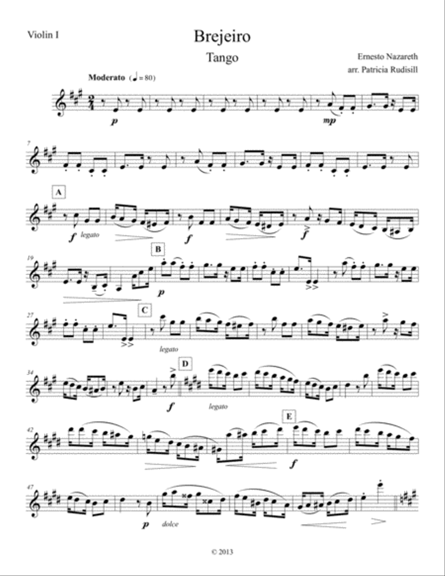 Classic Brazilian Dances by Ernesto Nazareth String Quartet scores gallery preview page 2