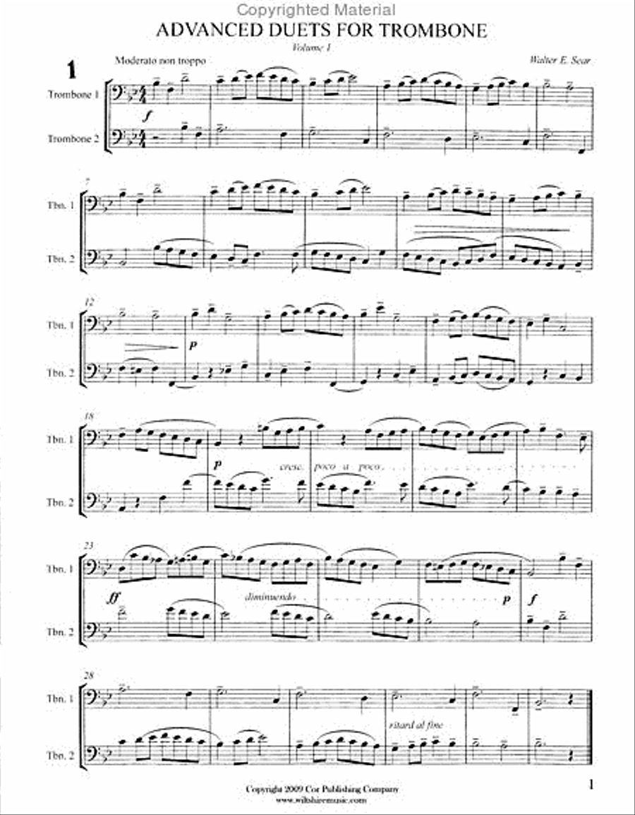 Advanced Duets for Trombone Trombone Duet scores gallery preview page 2