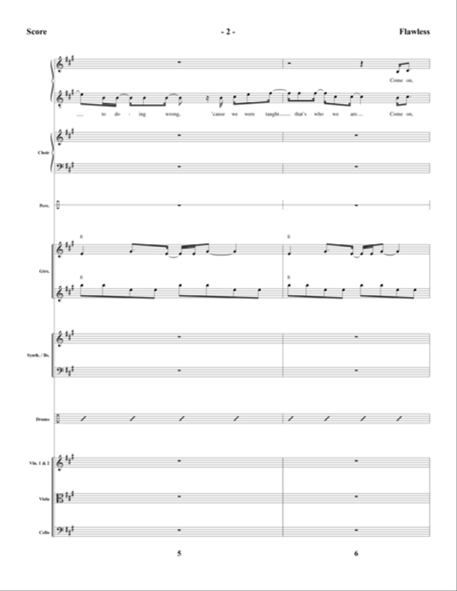 Flawless - Full Score Choir scores gallery preview page 2