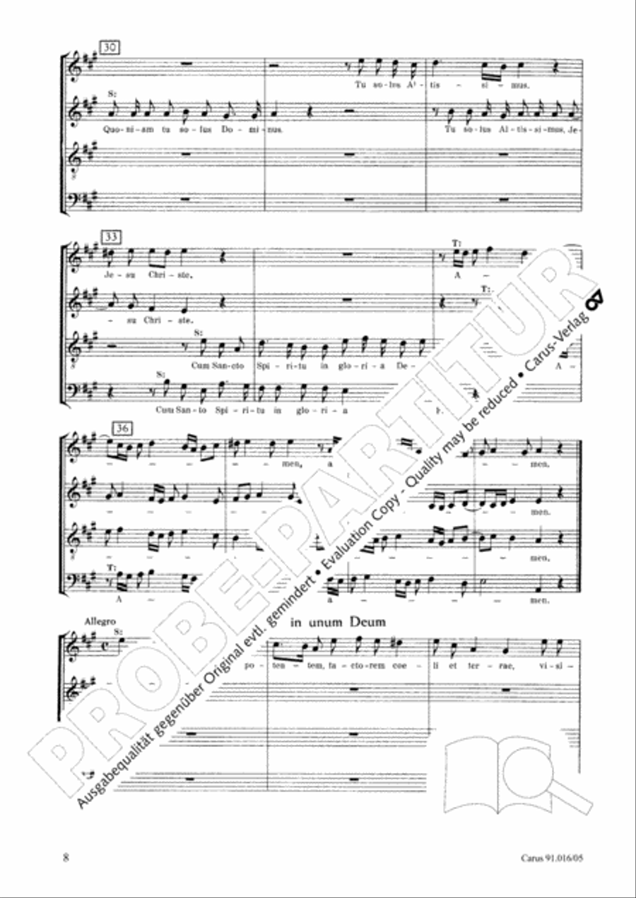 Missa in A Major Missa in A Major 4-Part scores gallery preview page 8