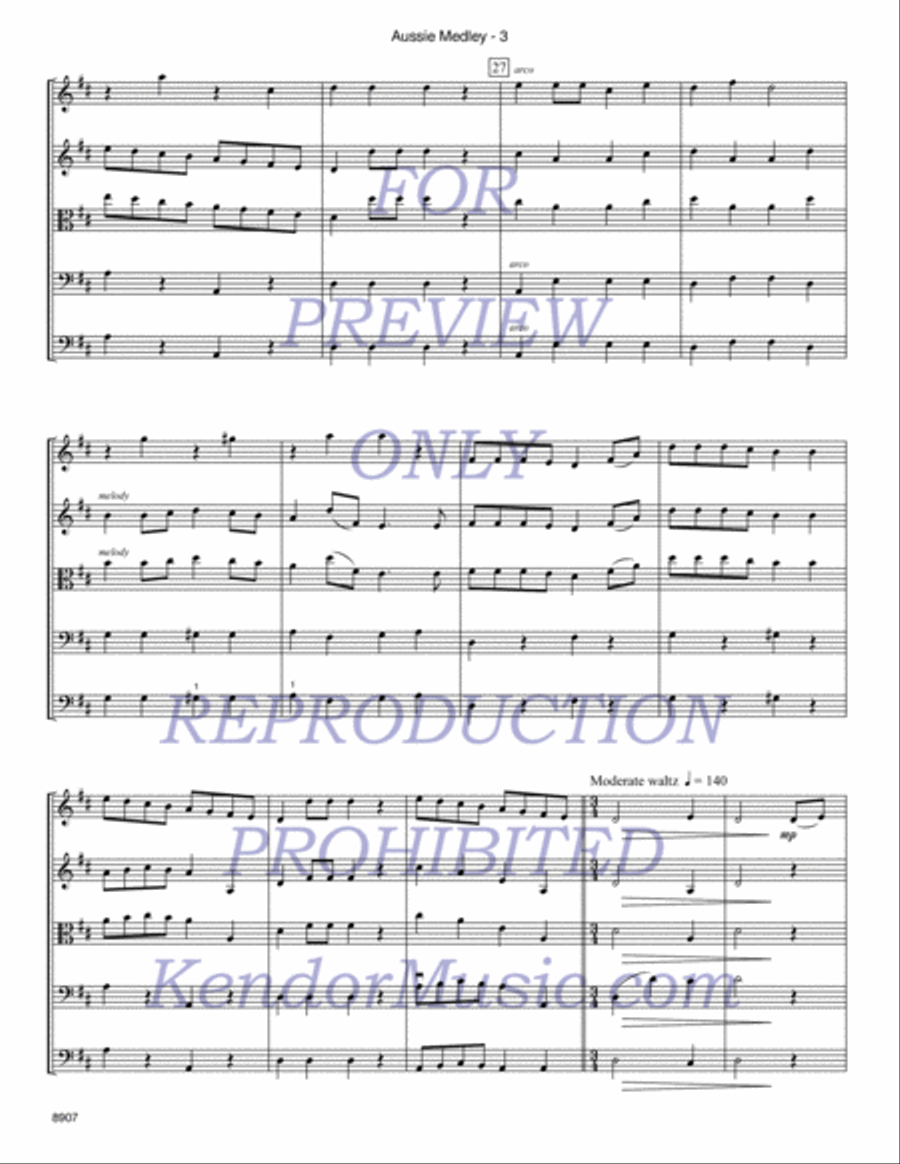Aussie Medley String Orchestra scores gallery preview page 4
