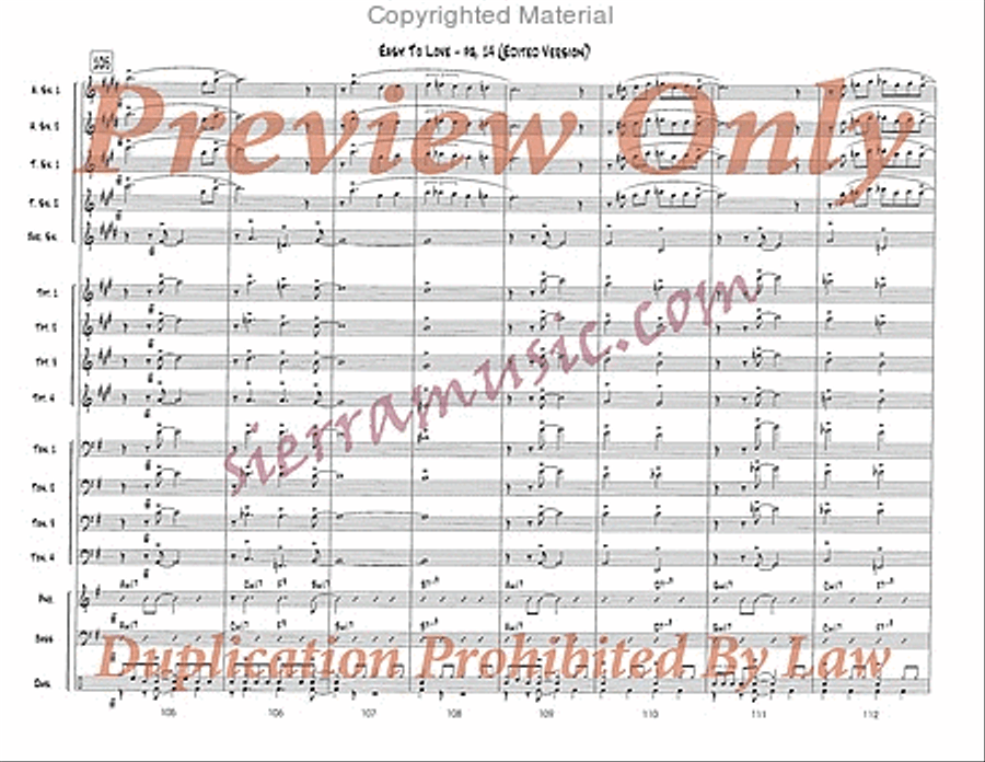 Easy To Love (Edited) Jazz Ensemble scores gallery preview page 15