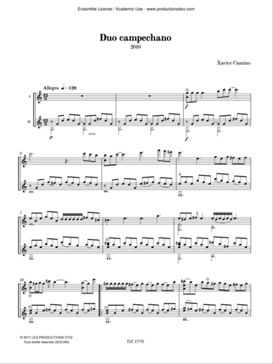 Duo campechano Classical Guitar scores gallery preview page 3