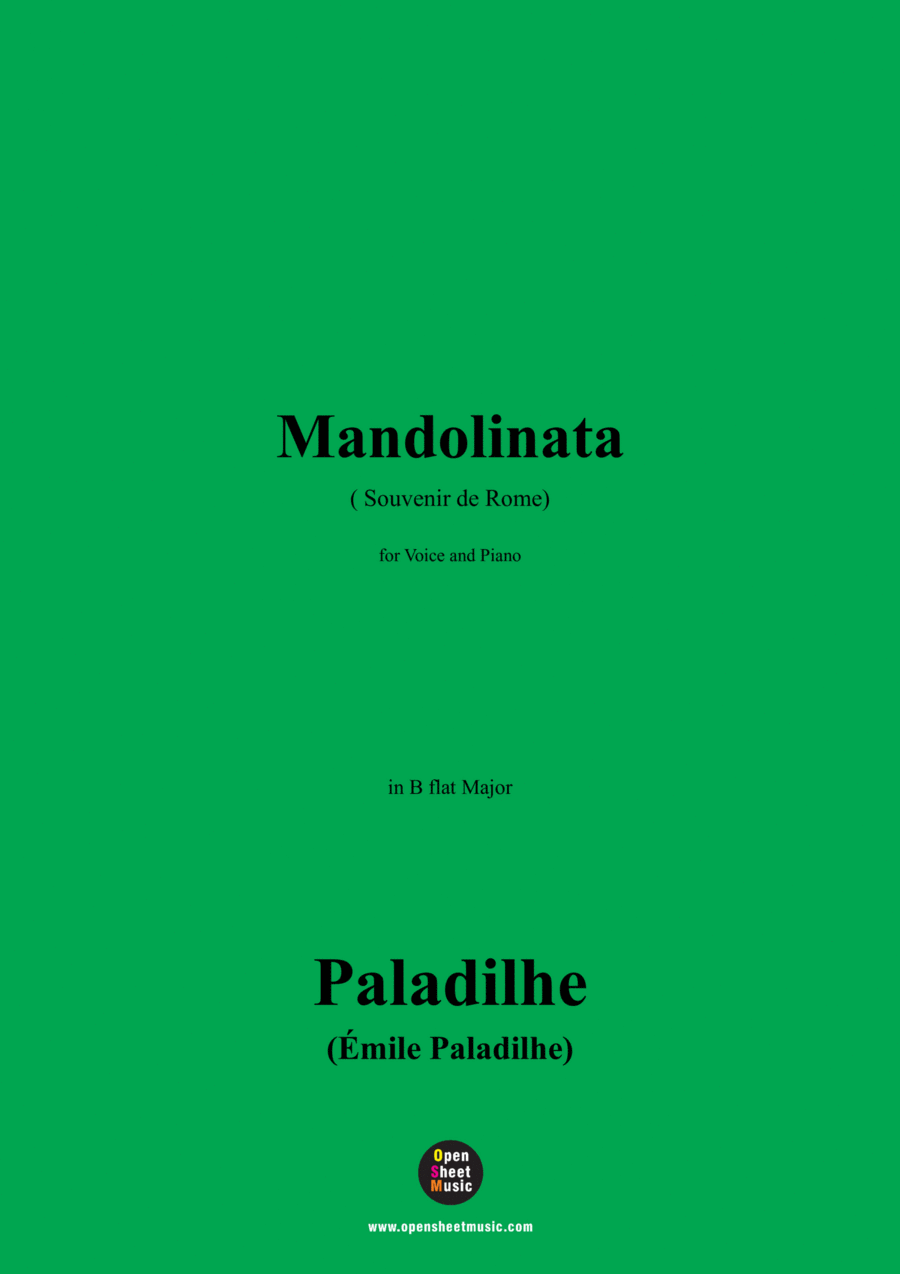Paladilhe-Mandolinata( Souvenir de Rome),in B flat Major Voice scores gallery preview page 1