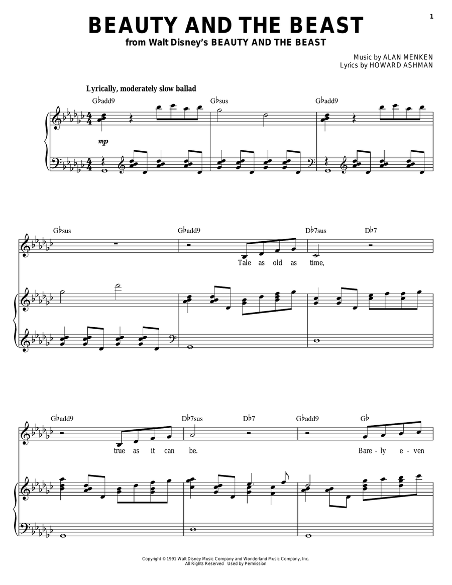 Beauty And The Beast Beauty And The Beast Acoustic Guitar scores gallery preview page 1