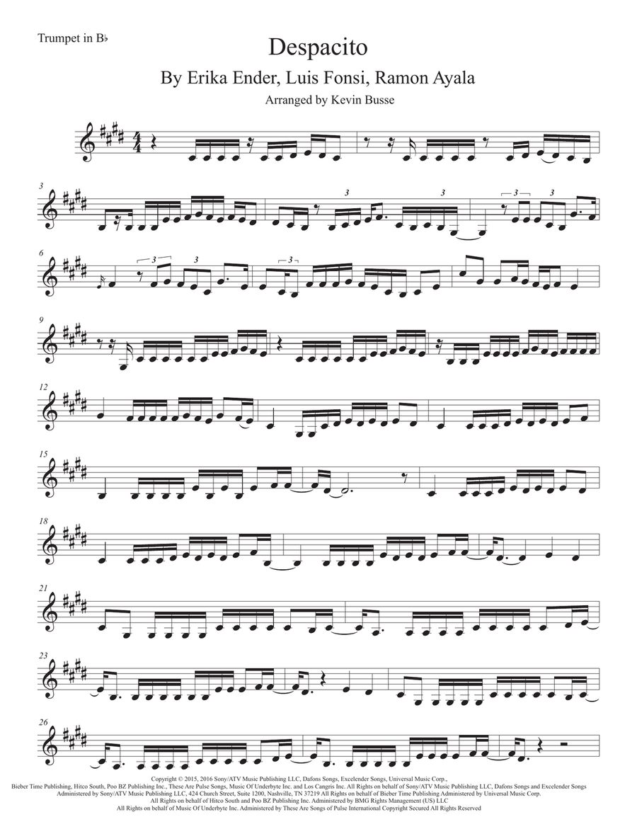 Despacito Trumpet Solo scores gallery preview page 1