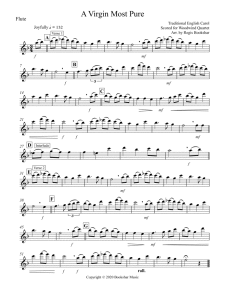 A Virgin Most Pure (F) (Woodwind Quartet - 1 Flute, 1 Oboe, 1 Clar, 1 Bassoon)