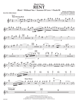 Music from Rent (arr. Jay Bocook) - Flute 3/Piccolo
