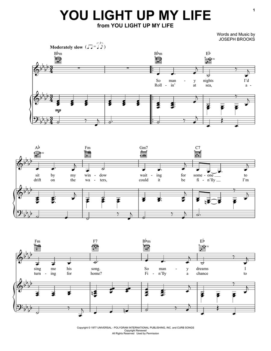You Light Up My Life You Light Up My Life Acoustic Guitar scores gallery preview page 1
