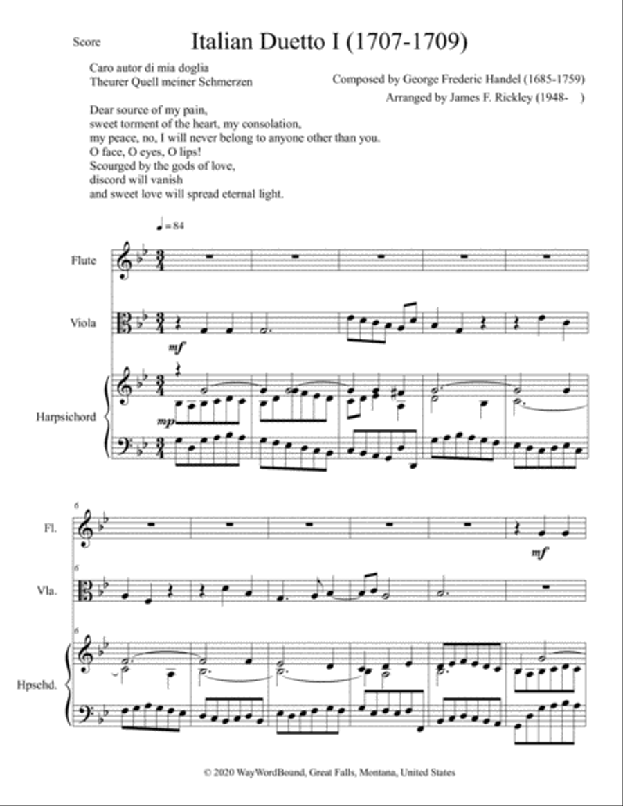 Italian Duetto 1 Small Ensemble scores gallery preview page 1