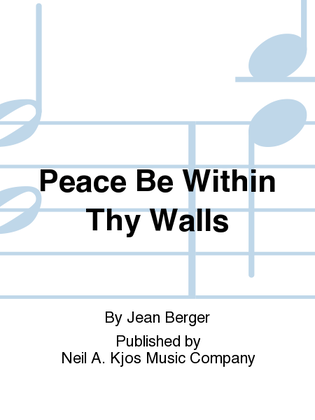 Book cover for Peace Be Within Thy Walls