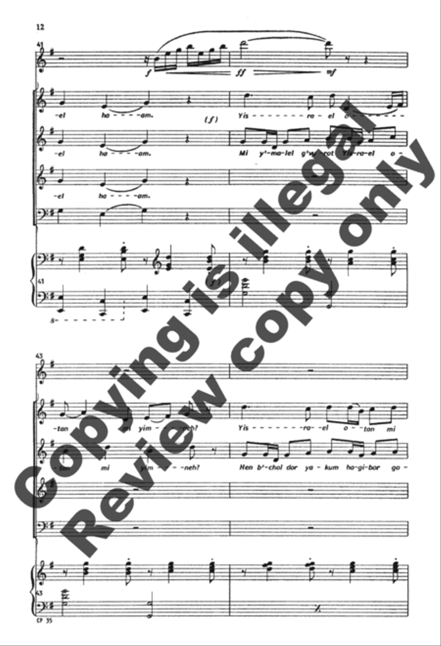 A Song for Chanukah (Full/Choral Score) image number null