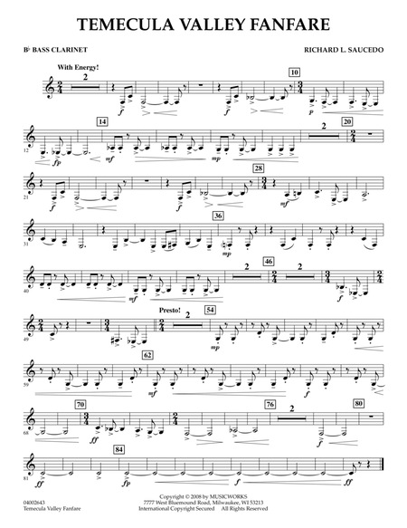 Temecula Valley Fanfare - Bb Bass Clarinet
