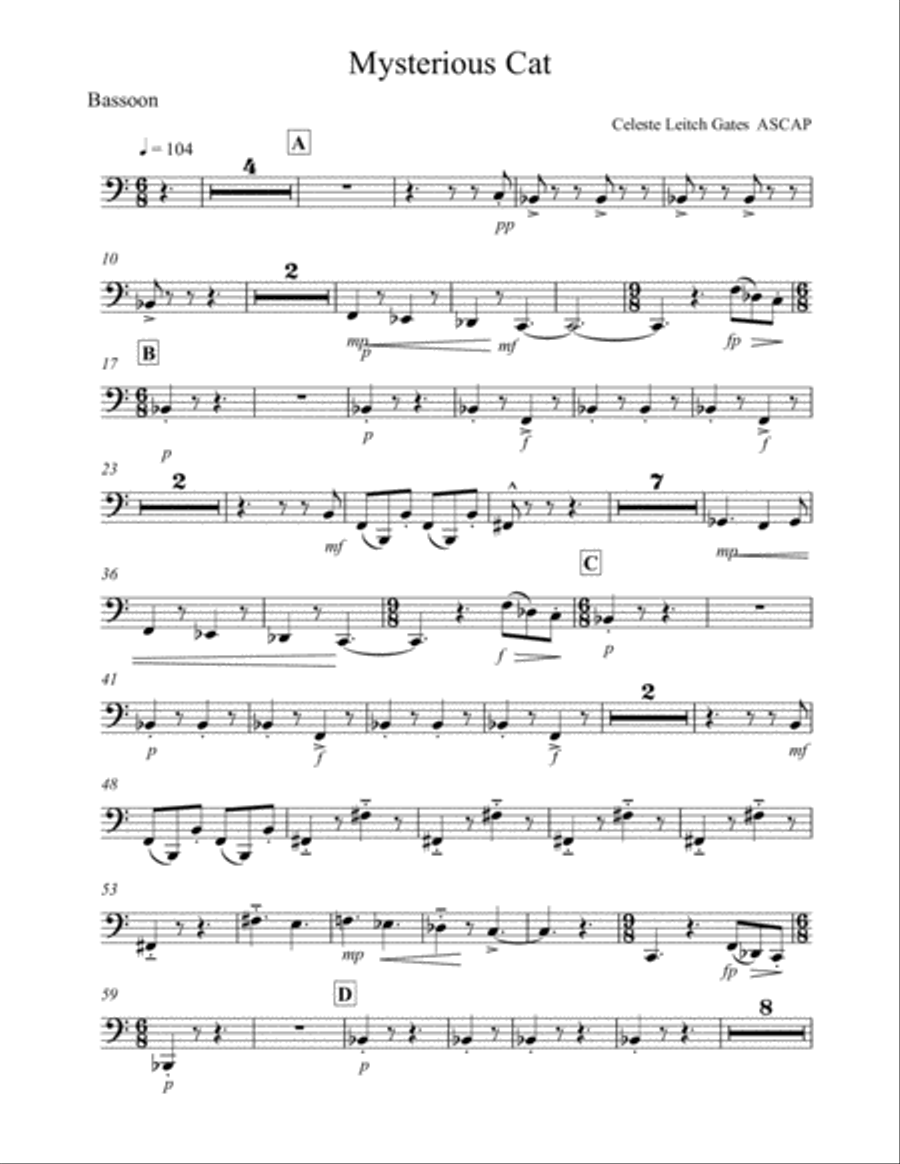 The Mysterious Cat Parts for Voices and Orchestra Full Orchestra scores gallery preview page 3