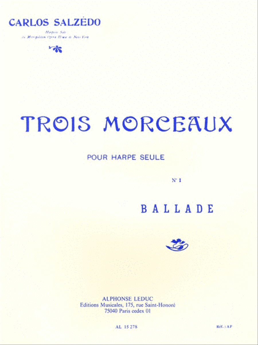 Trois Morceaux - No. 1 Ballade Harp scores gallery preview page 1