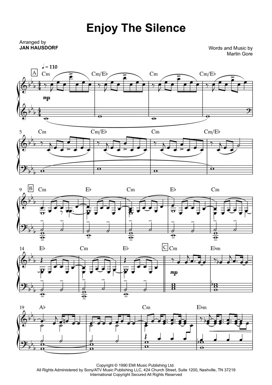 Enjoy The Silence Piano Solo scores gallery preview page 1