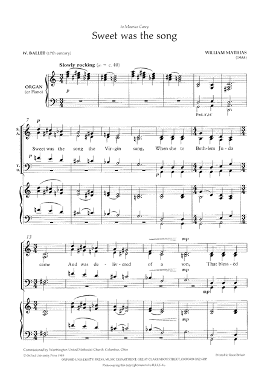 Sweet was the song 4-Part scores gallery preview page 4