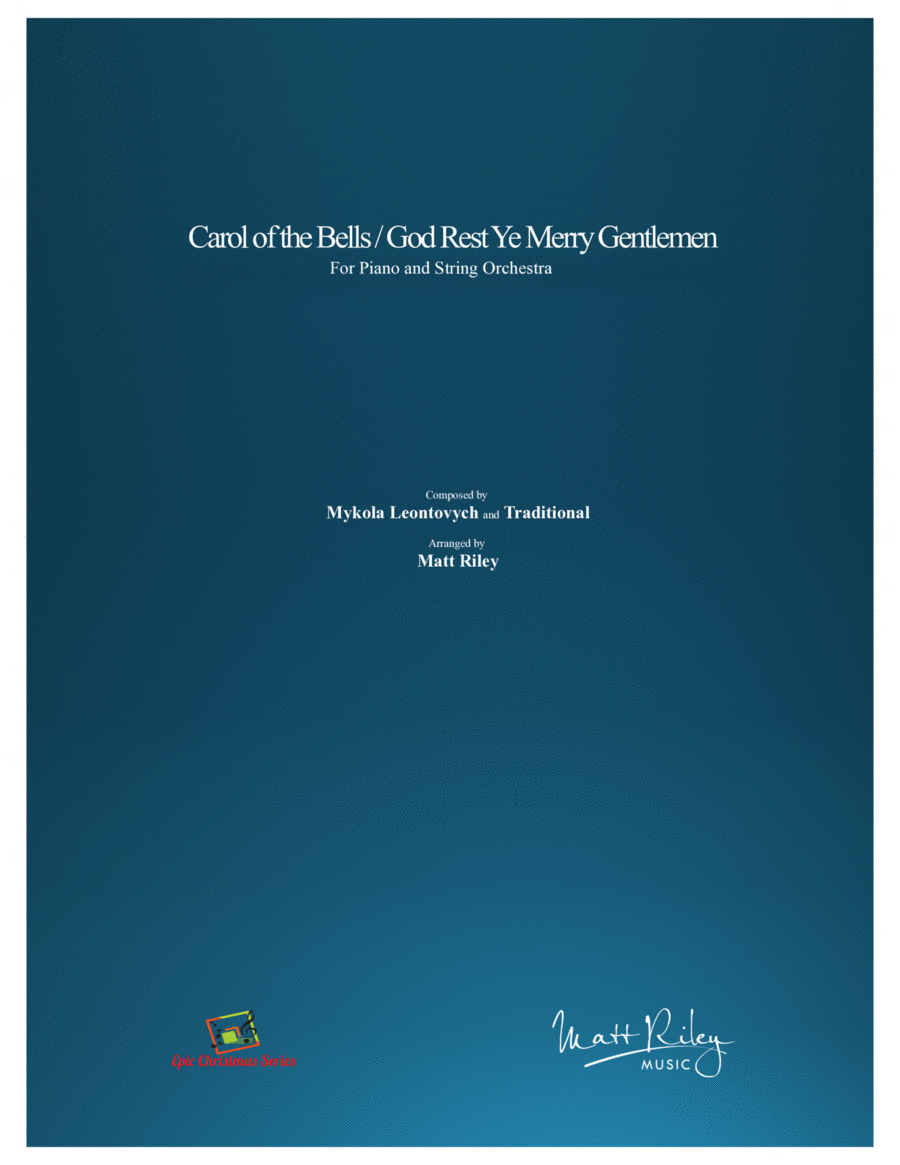 Carol of the Bells / God Rest Ye Merry Gentlemen - Piano & String Orchestra String Orchestra scores gallery preview page 1