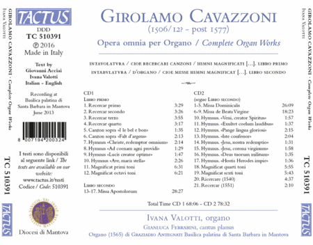 Girolamo Cavazzoni: Complete Organ Works