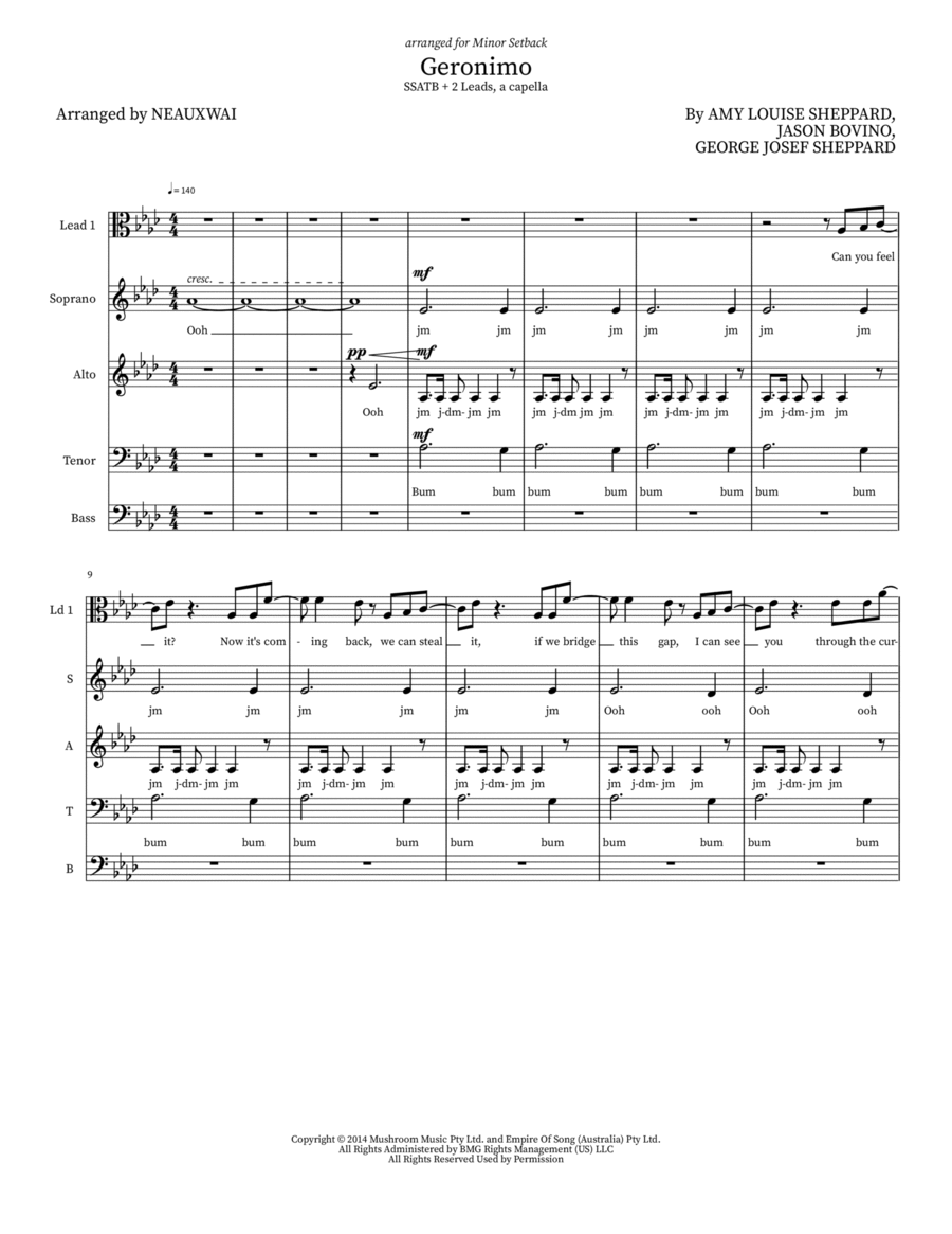 Geronimo Choir scores gallery preview page 1