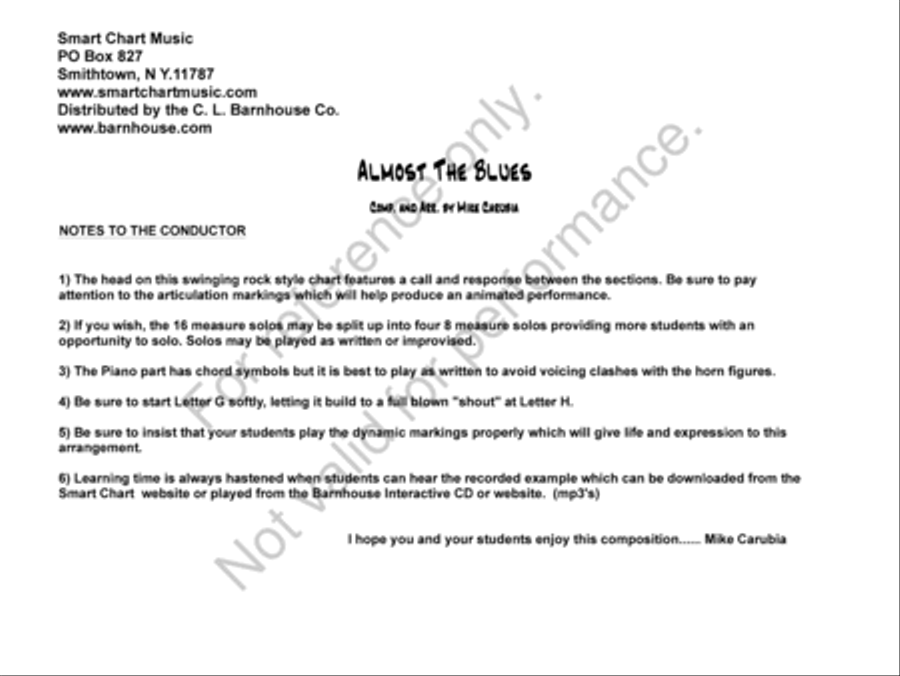 Almost The Blues Jazz Ensemble scores gallery preview page 2