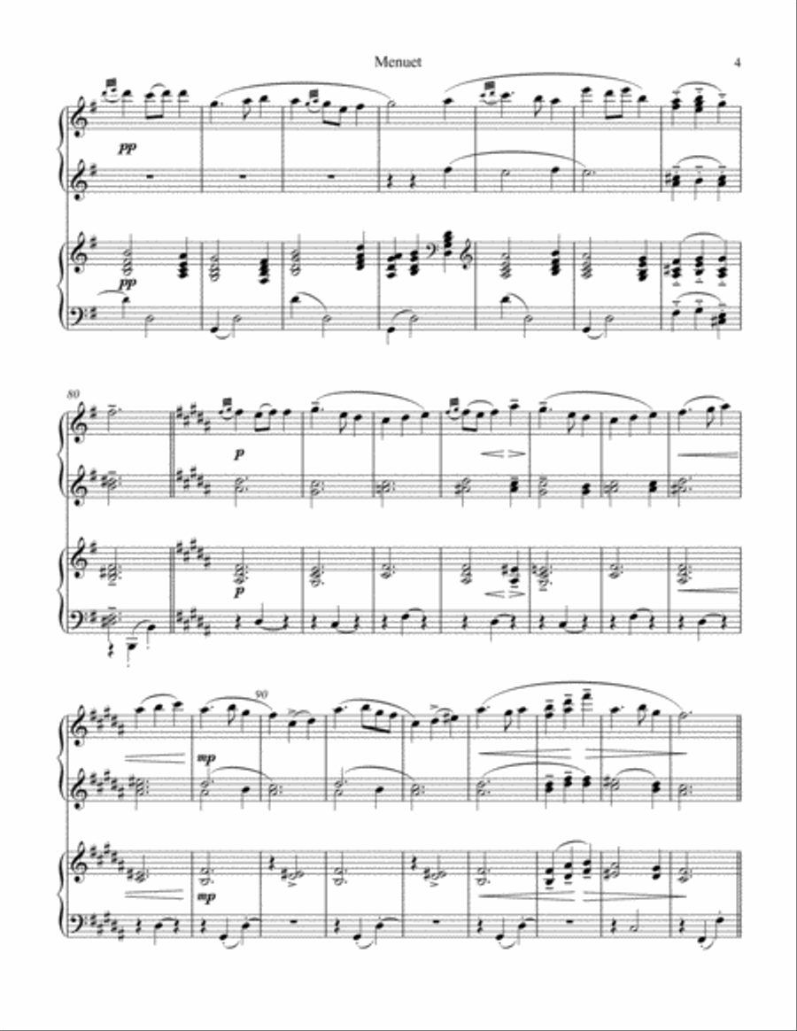 Menuet from Le tombeau de Couperin for 1 piano 4 hands 1 Piano, 4-Hands scores gallery preview page 5