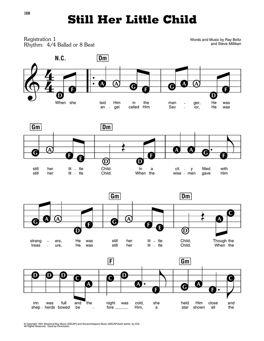 Still Her Little Child Electronic Keyboard scores gallery preview page 1