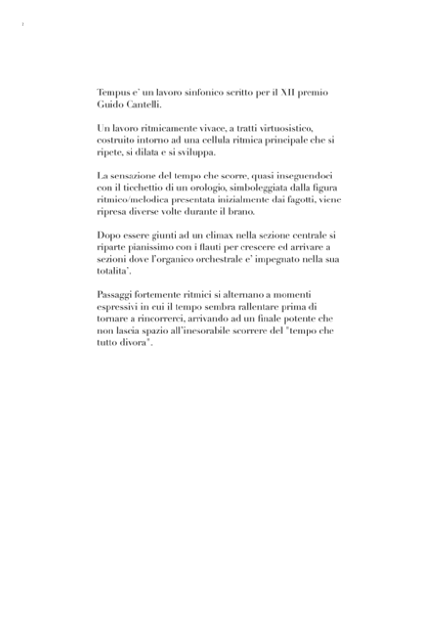 Davide Tammaro: TEMPUS per orchestra (ES-22-056) - Score Only Full Orchestra scores gallery preview page 2