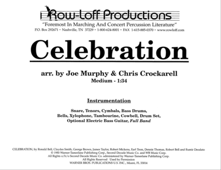 Celebration w/Tutor Tracks Percussion Ensemble scores gallery preview page 2