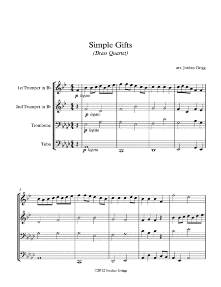 Simple Gifts (Brass Quartet) image number null