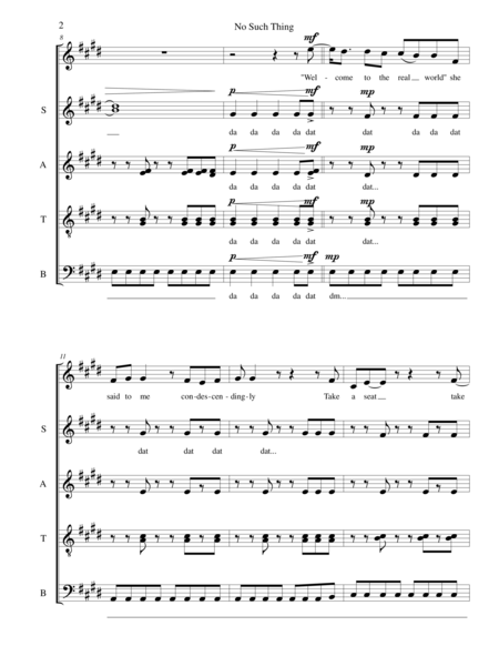 No Such Thing by John Mayer - SATB A Capella image number null