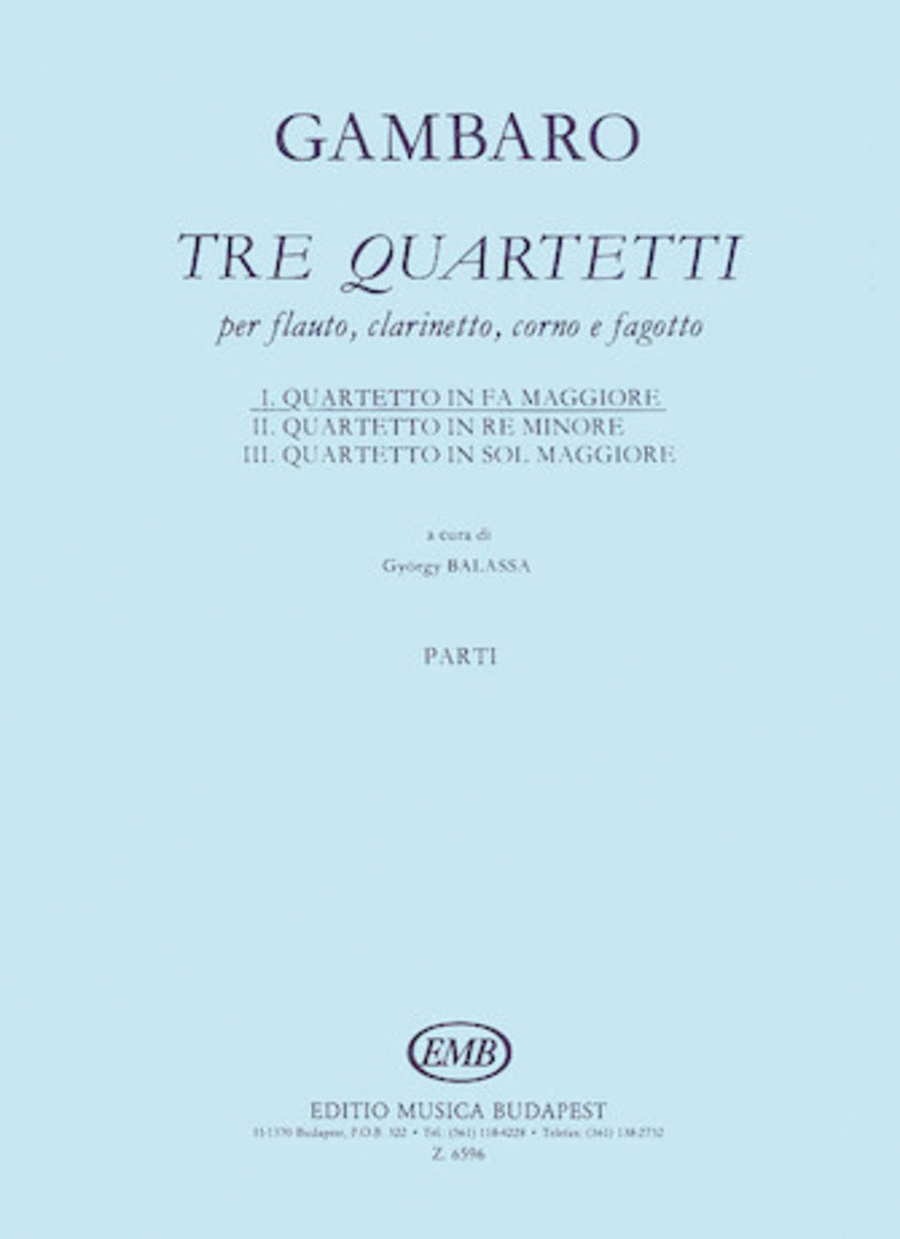 Quartet in F for Flute, Clarinet, Horn, Bassoon Woodwind Quartet scores gallery preview page 1