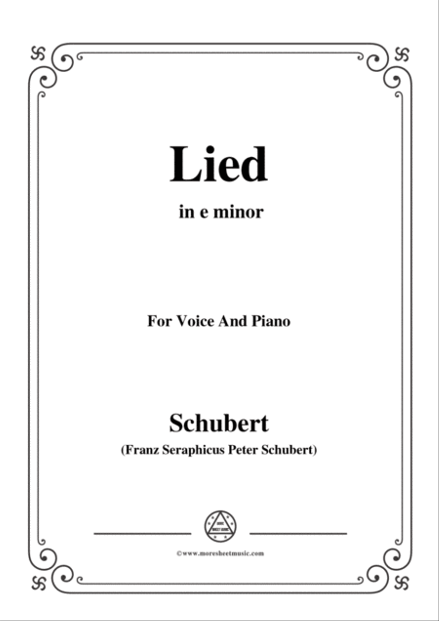 Schubert-Lied(Mutter geht durch ihre Kammern),D.373,in e minor,for Voice&Piano Voice scores gallery preview page 1