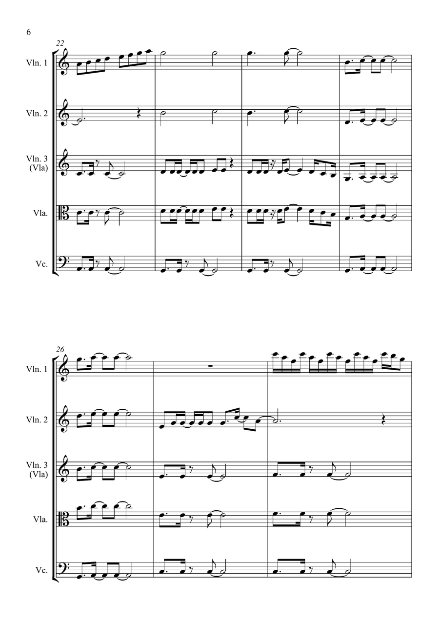 Dancing Queen String Quartet scores gallery preview page 6